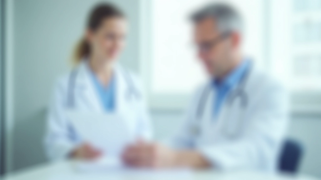 Personen bei ärztlicher Untersuchung, moderne Klinik, helles Licht, scharfer Fokus