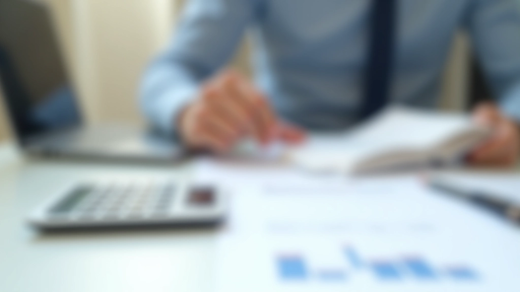 Finanzielle Planung mit Taschenrechner, Notizen und Grafiken auf modernem Schreibtisch