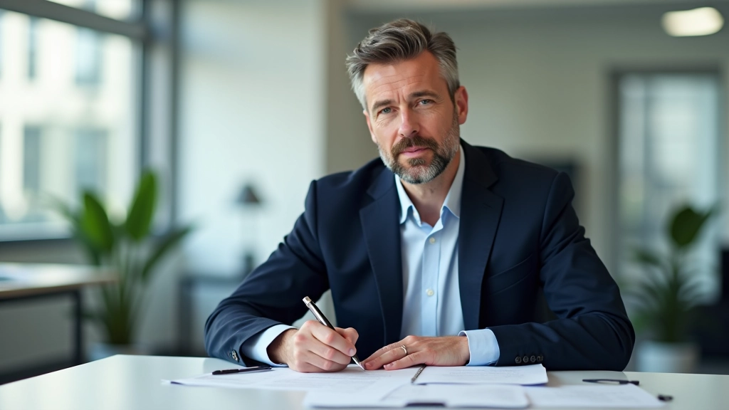 Versicherungsberater erklärt Policenbedingungen einem Kunden, zeigt Dokumente und Optionen